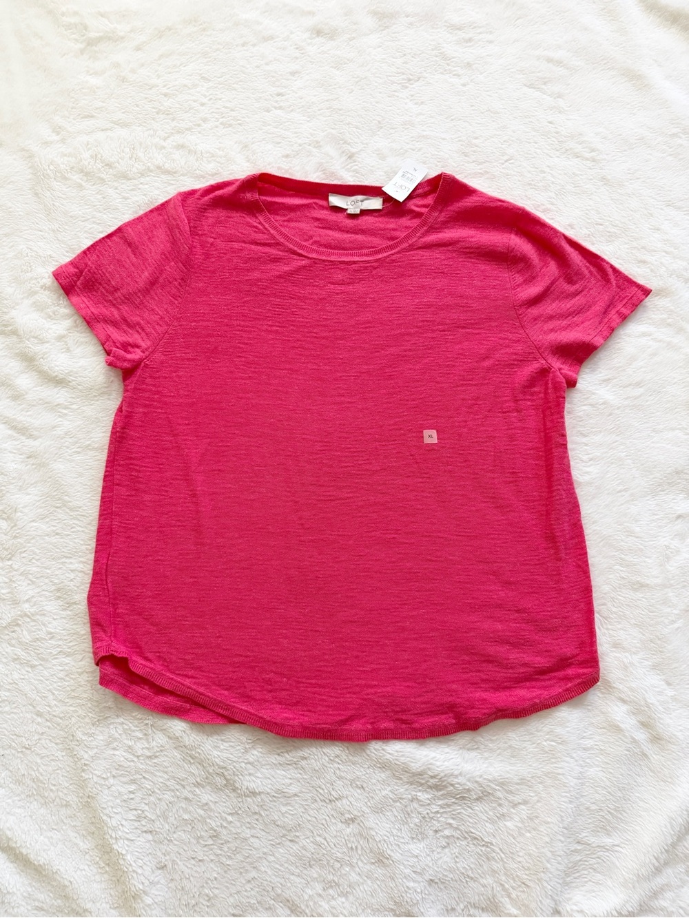LOFT Short Sleeve Lightweight Sweater Pink Size XL